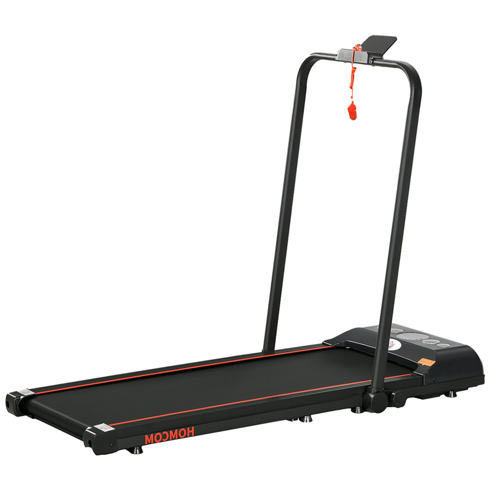 Foldable Walking Treadmill, with LED Display and Wheels, for Home, Office, Gym, Red