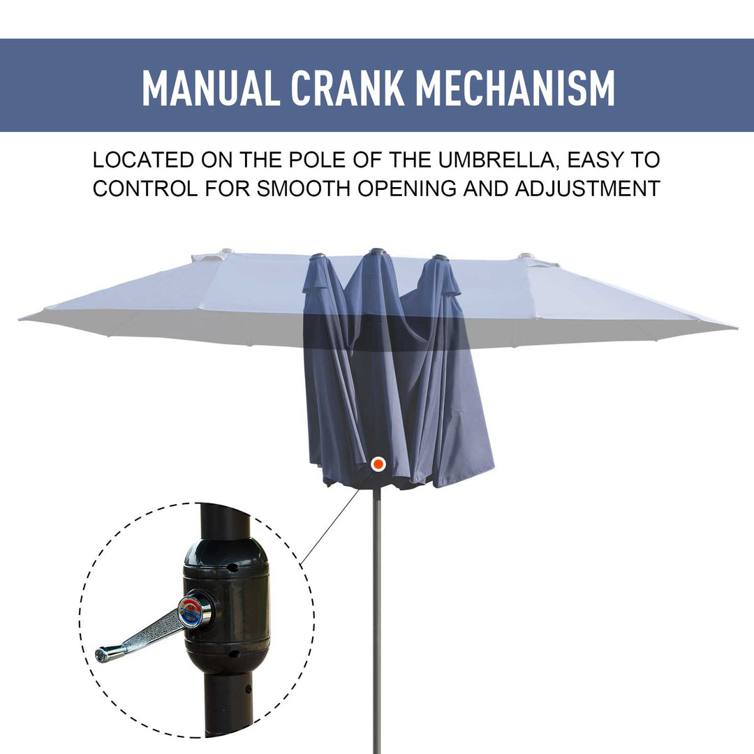Double-side Umbrella Parasol, Φ2.7x4.6Wx2.4H m-Blue