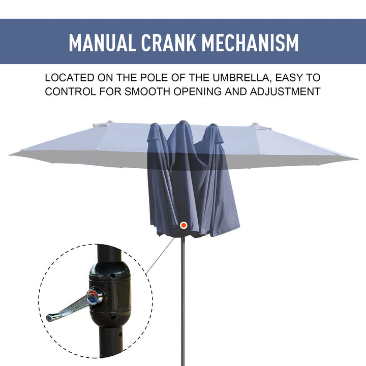 Double-side Umbrella Parasol, Φ2.7x4.6Wx2.4H m-Blue