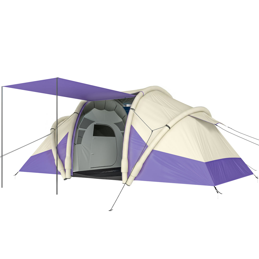 Inflatable Tent 2 Bedroom Tunnel Design Windproof Air Tent with Carry 