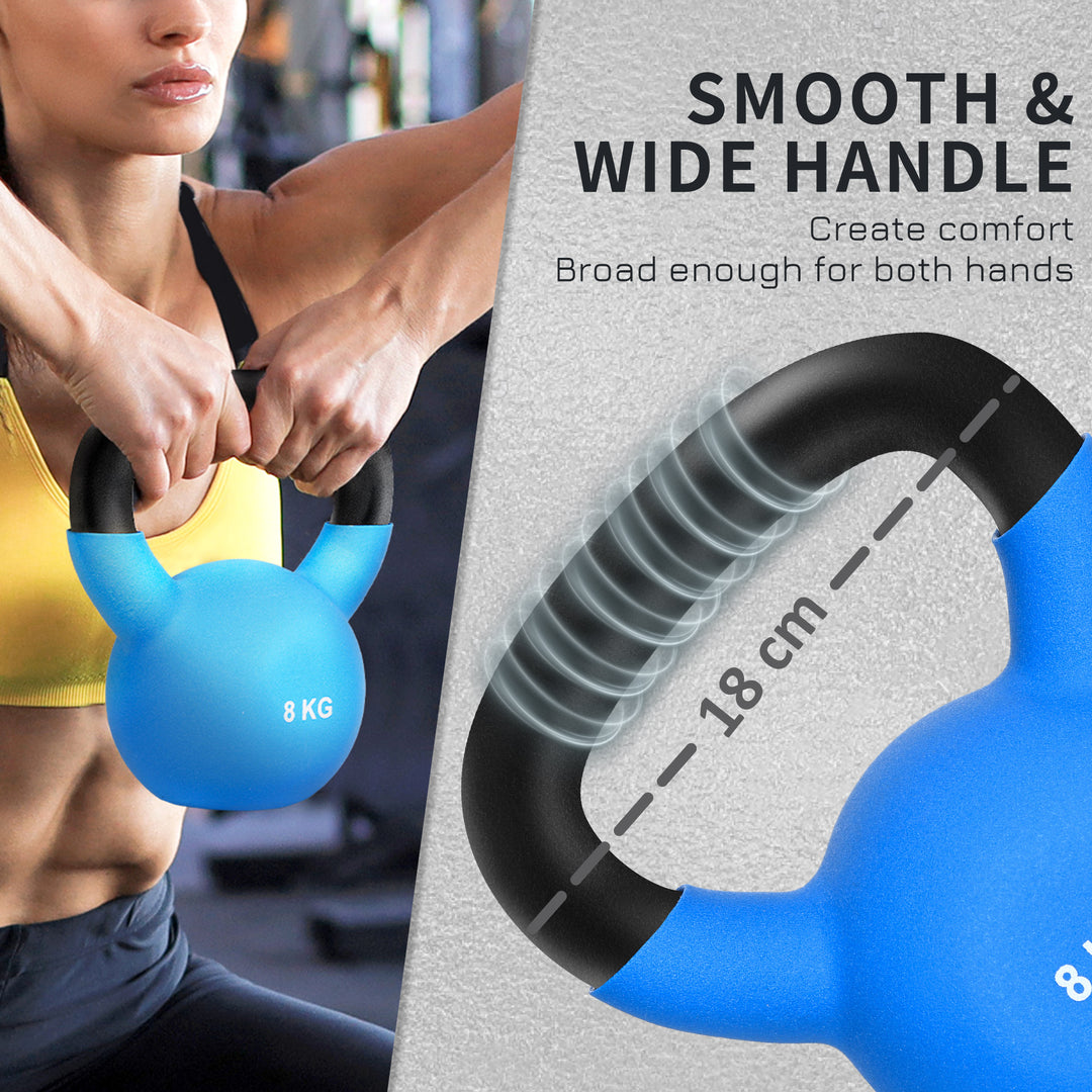 Soft Kettlebell, 8kg Kettle Bell with Non-Slip Handle for Home Gym Weight Lifting and Strength Training, Blue