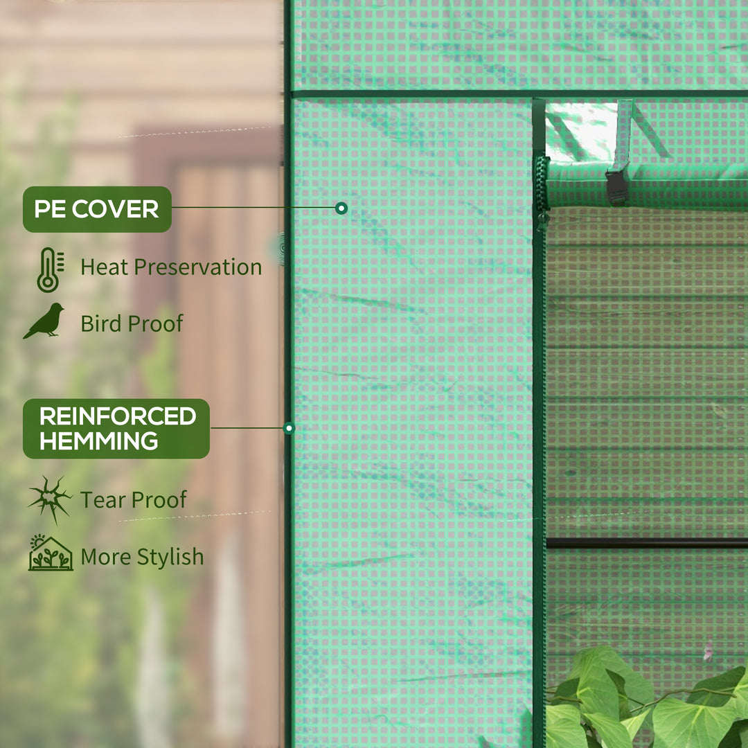77 x 196cm Walk-In Greenhouse, with Accessories