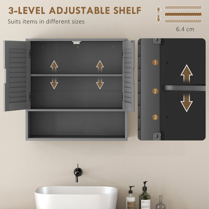 Bathroom Cabinet, Wall Mounted Storage Cabinet with Adjustable Shelves