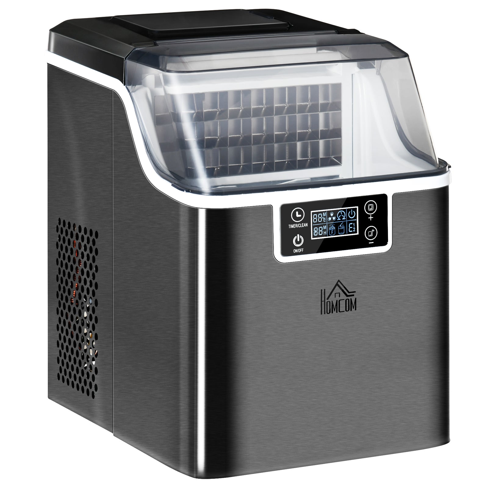 3.2L Compact Ice Machine, with LCD Screen and Accessories - Black