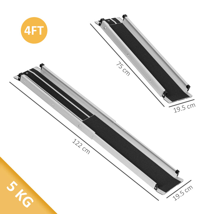 Set of Two 122cm Three-Level Aluminium Wheelchair Ramps