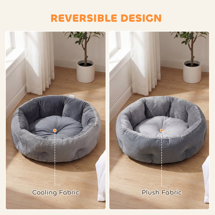 Cat Bed, Reversible Dog Pet Bed for Indoor Cats and Small Dogs, Round 