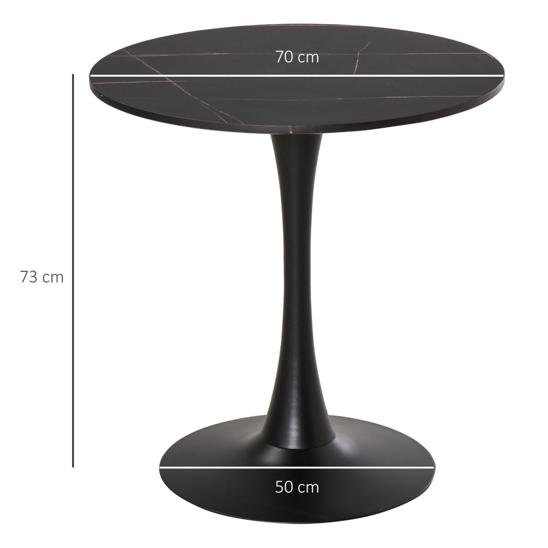 MCL Modern Round Dining Table Leisure Coffee Bistro Table with Metal Base for Kitchen & Dining Room Black