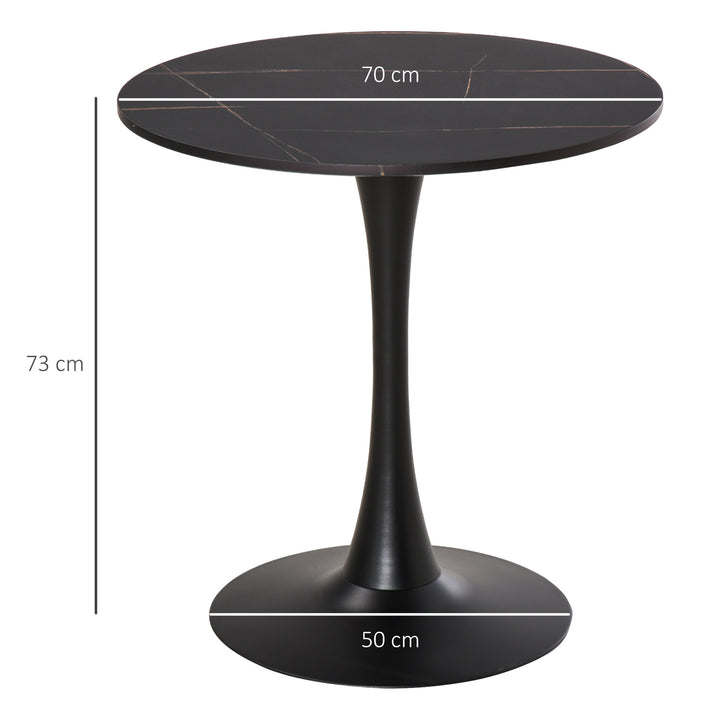 MCL Modern Round Dining Table Leisure Coffee Bistro Table with Metal Base for Kitchen & Dining Room Black