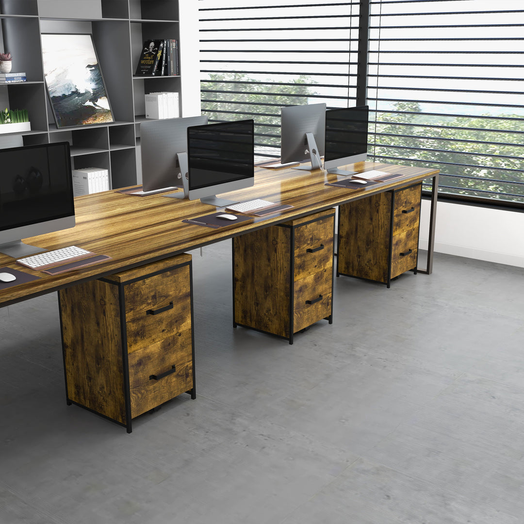 MCL 2-Drawer file Cabinet, Industrial filing cabinets for Home, Hanging File Folders, Vertical Home Office Organizer for A4 Size, Rustic Brown