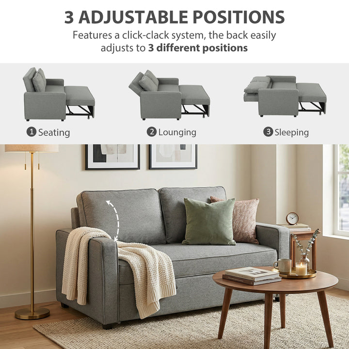 Double Sofa Bed Click Clack Sofa Bed Pull Out Bed with Adjustable Back