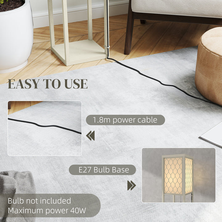 Three-Shelf Standing Lamp - Oak/White