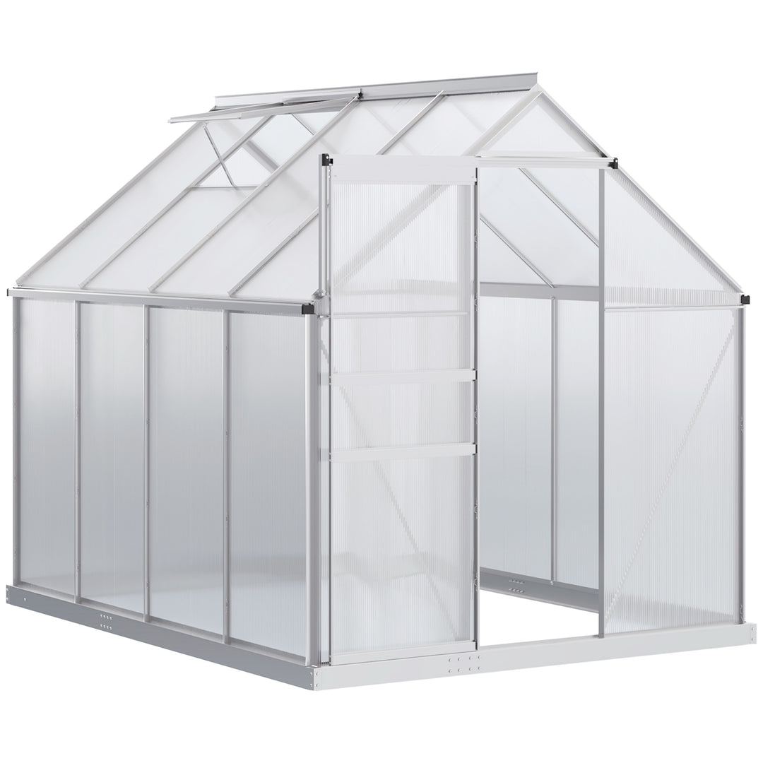 MCL 190 x 253 cm Walk-In Polycarbonate Greenhouse - Silver-Tone