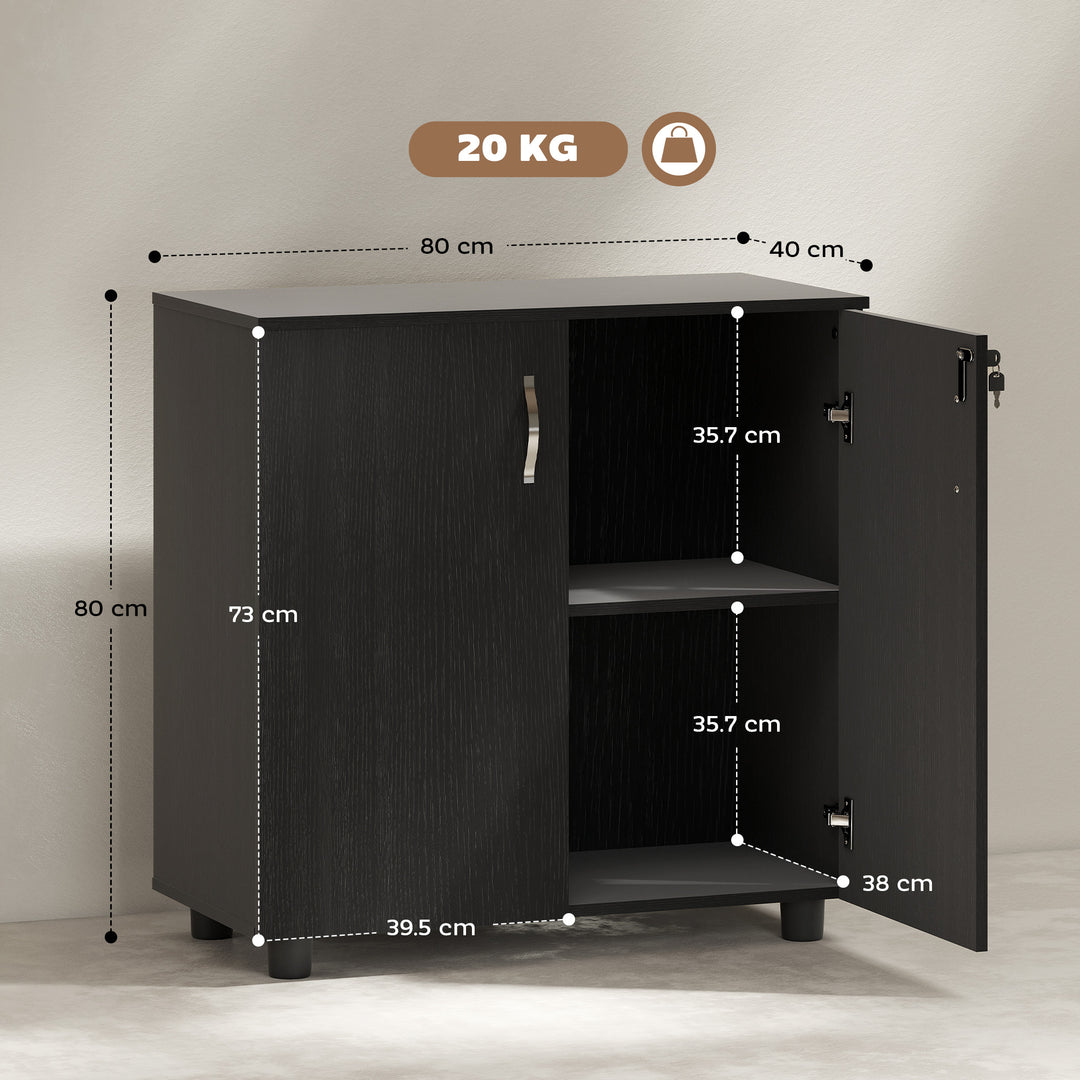 MCL Two-Tier Locking Office Storage Cabinet - Black