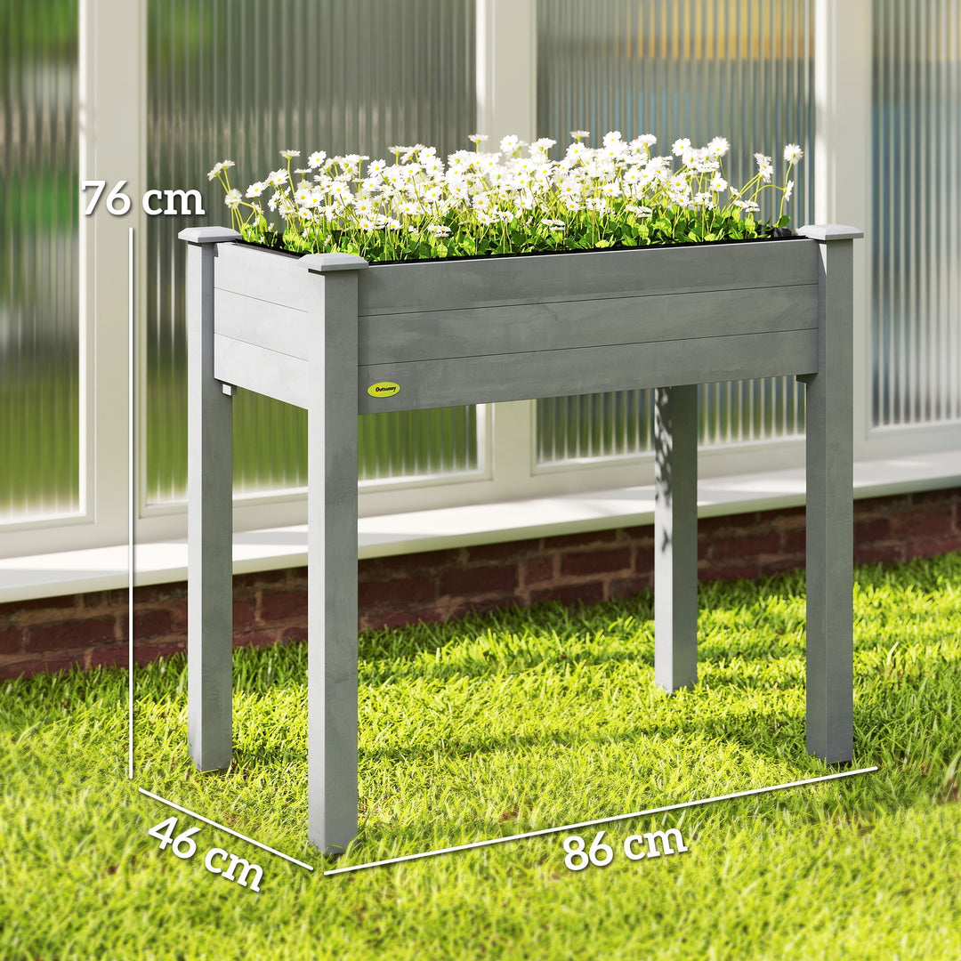 Raised Bed for Garden, Wooden Elevated Planter Box with Bed Liner, for