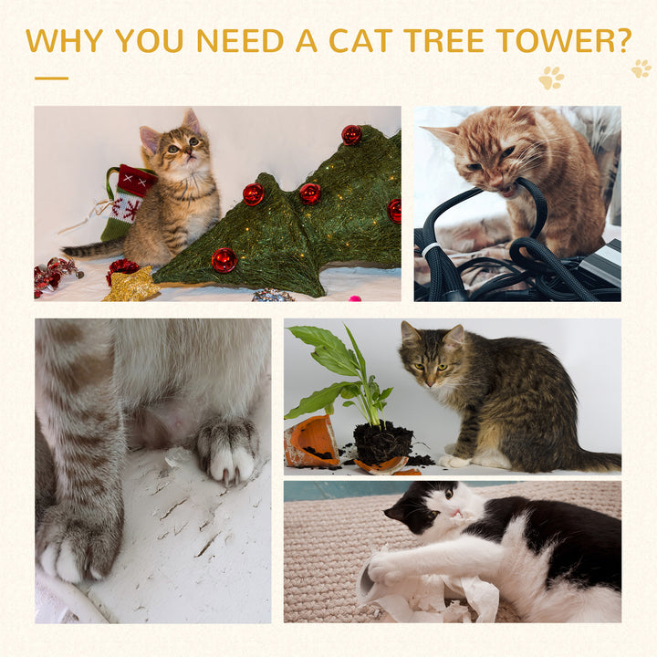 100 cm Cat Tree for Indoor Cats Kitten Scratch Scratching Post Climbing Tower Activity Centre Beige