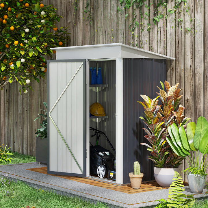 Outsunny Metal Garden Shed, Outdoor Lean