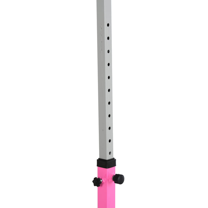 MCL Height Adjustable Gymnastics Horizontal Bar for Kids, Children Junior Kip High Bar Fitness, Pink