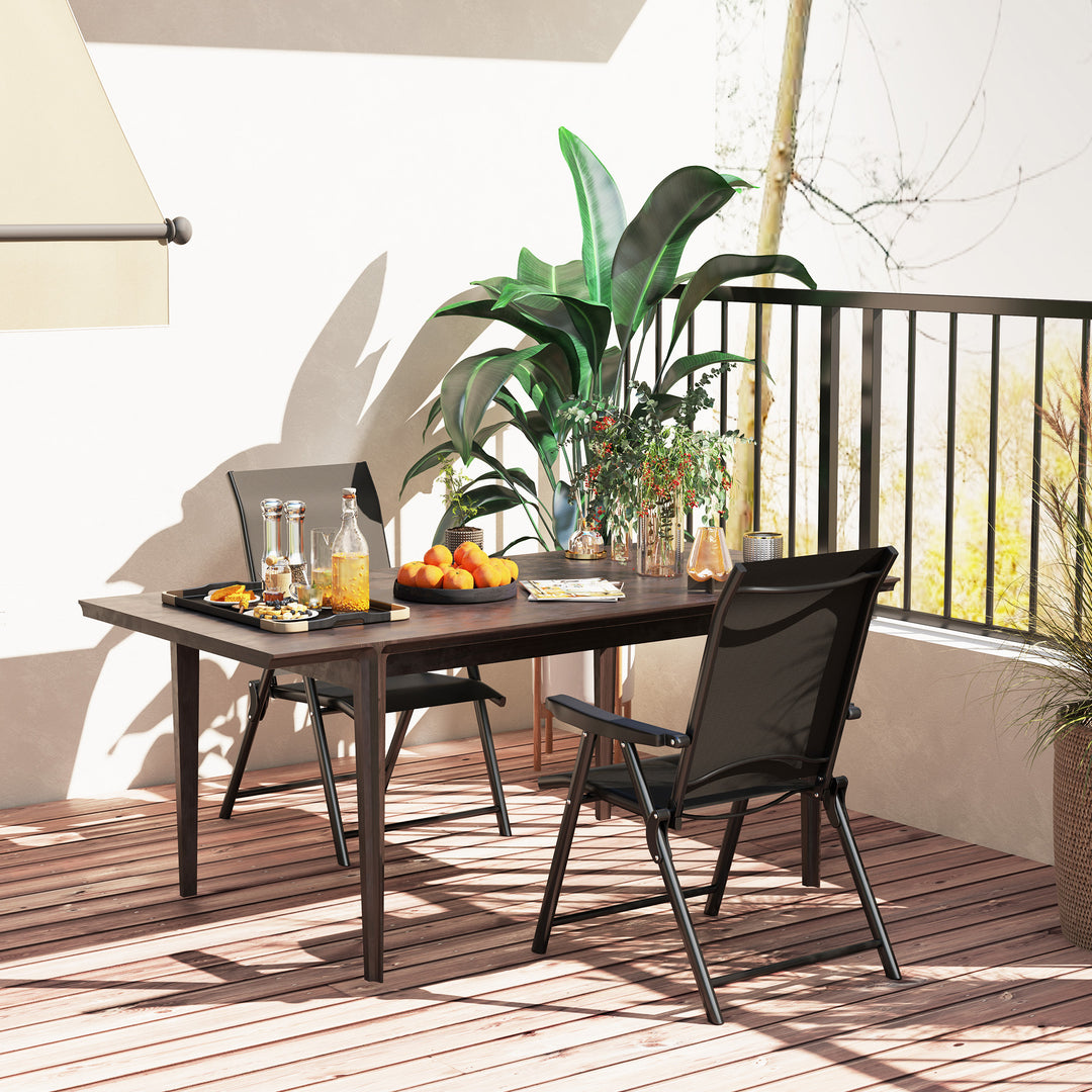 Set of Two Folding Outdoor Chairs - Black