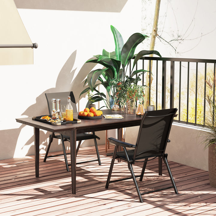 Set of Two Folding Outdoor Chairs - Black