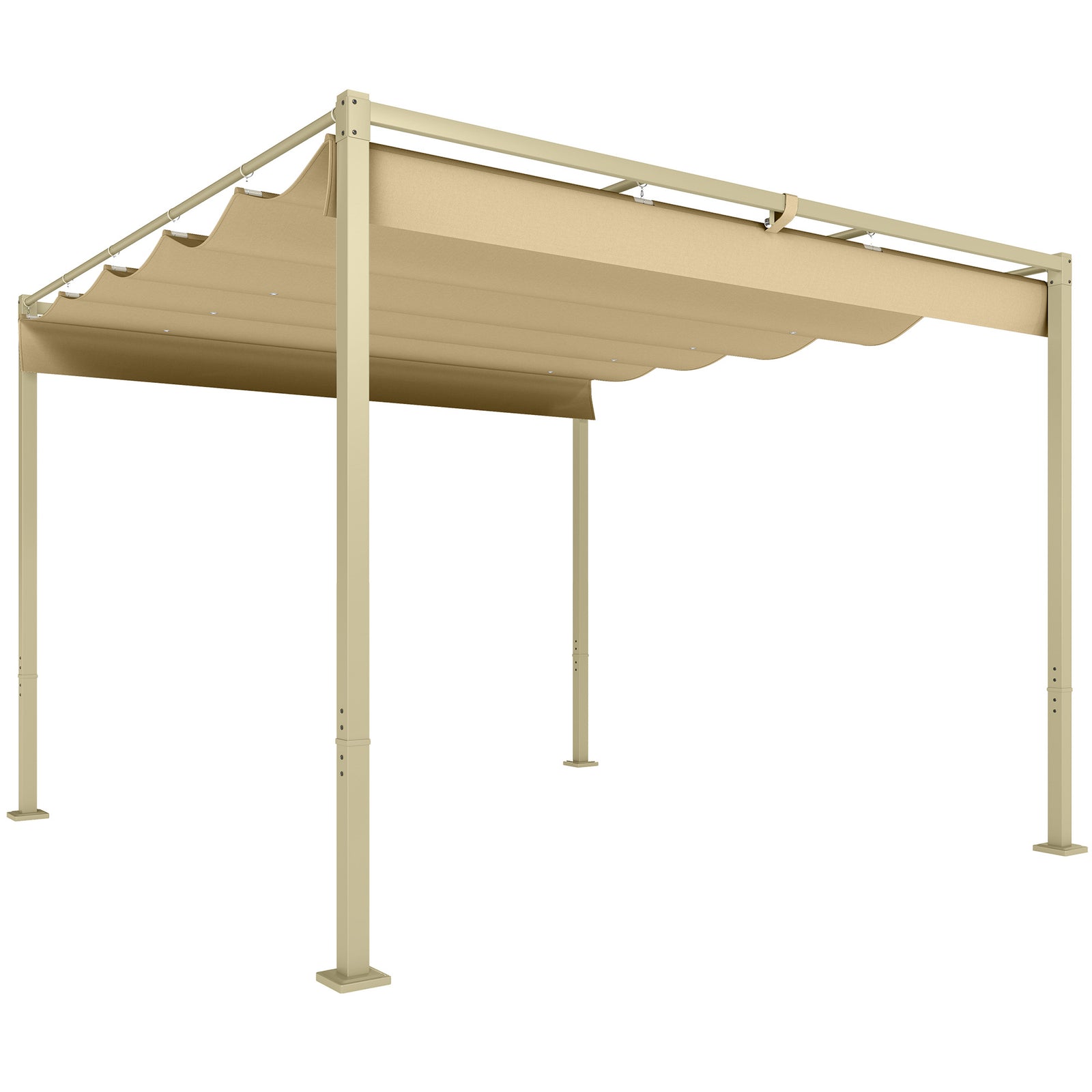 3 x 3m Retractable Roof Metal Pergola - Black