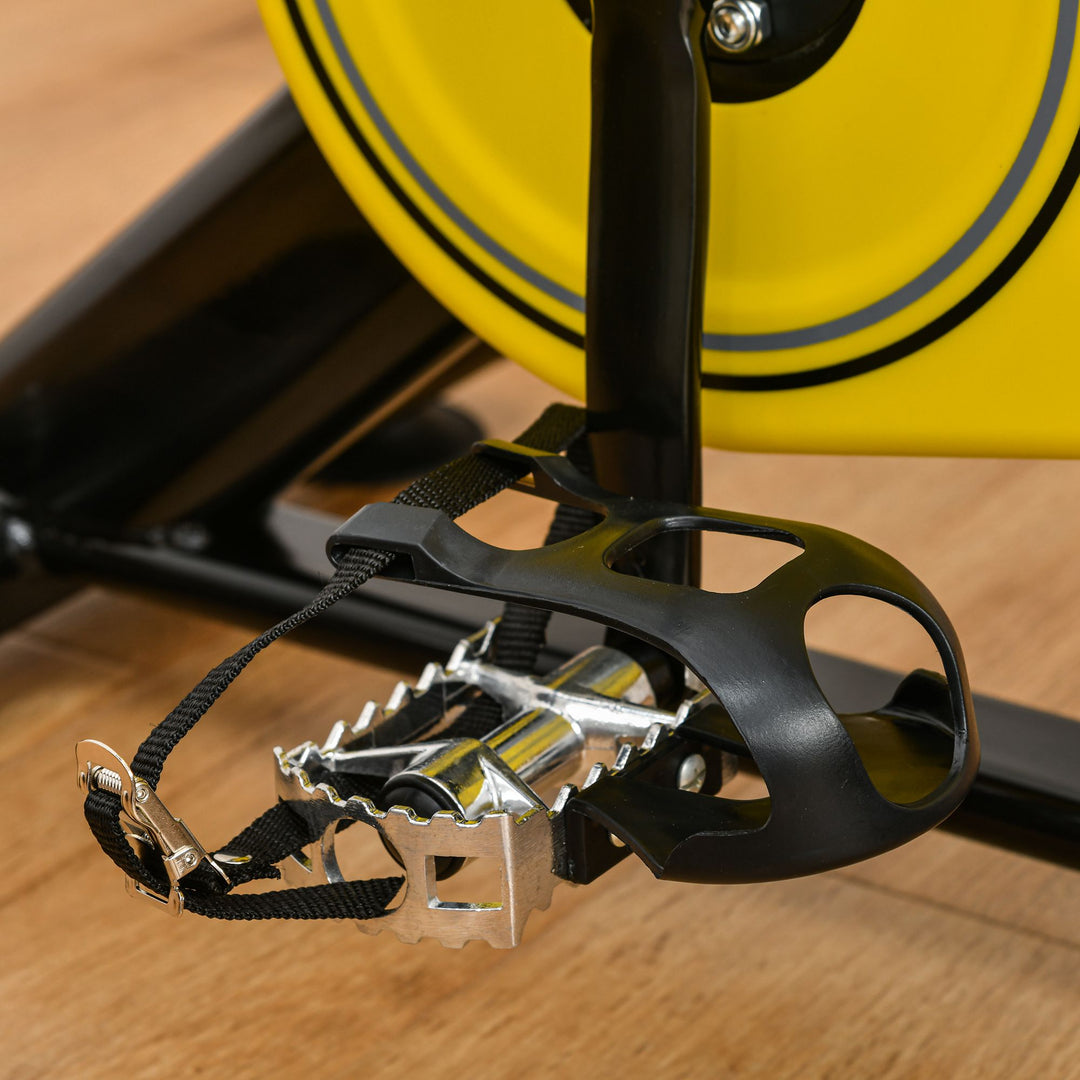 MCL Exercise Bike, with 6kg Flywheel Belt Drive, Adjustable Resistance, LCD Display - Yellow