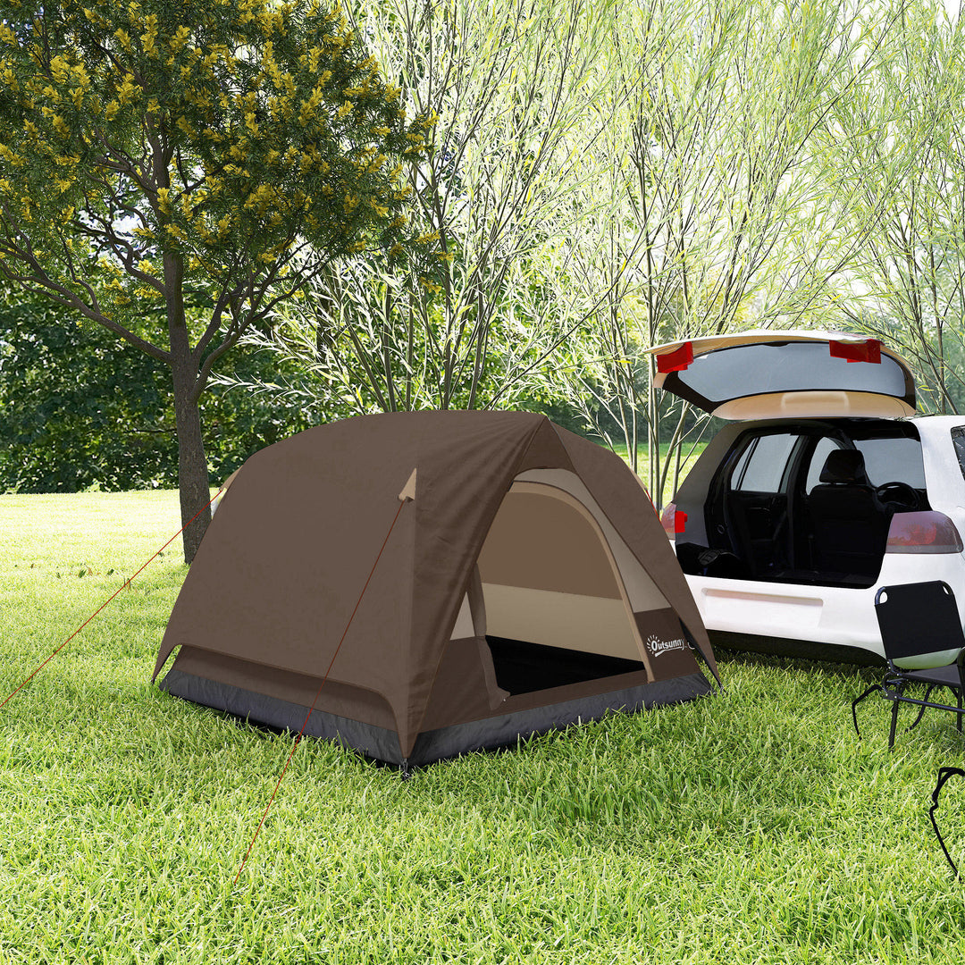 3-4 Person Camping Tent, Easy Set Up 3-4 Man Tent w/ Sewn-in Groundshe