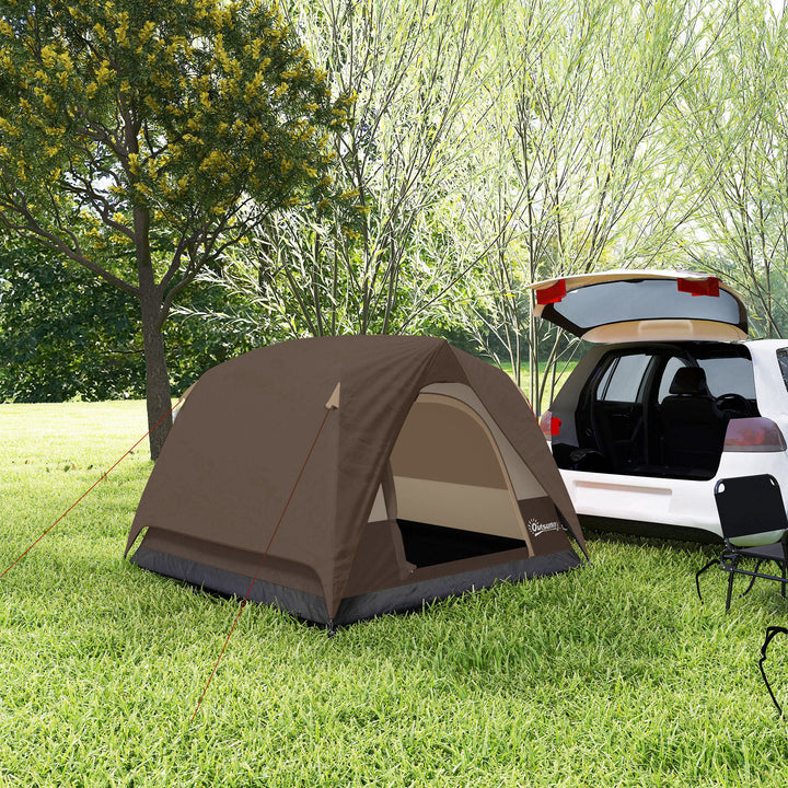 3-4 Person Camping Tent, Easy Set Up 3-4 Man Tent w/ Sewn-in Groundshe