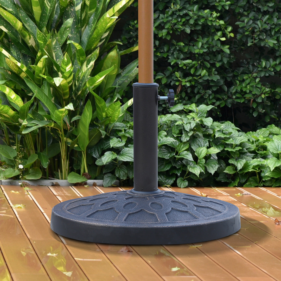 MCL 13kg Resin Umbrella Stand Holder, Garden Parasol Base for 38mm or 48mm Outdoor Umbrella Poles, Bronze Tone