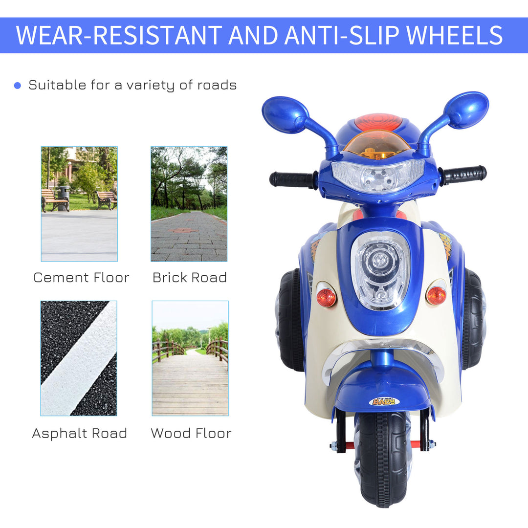 Kids Electric Ride On Toy Car 6V Electric Motorbike with Chargeable Battery Headlight and Music for 3-5 Years - Blue