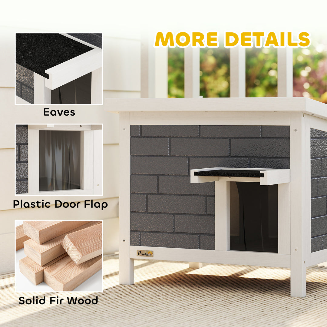 Outdoor Cat House Insulated with Openable Roof, Weatherproof Feral Cat Shelter for Rabbits, Cats