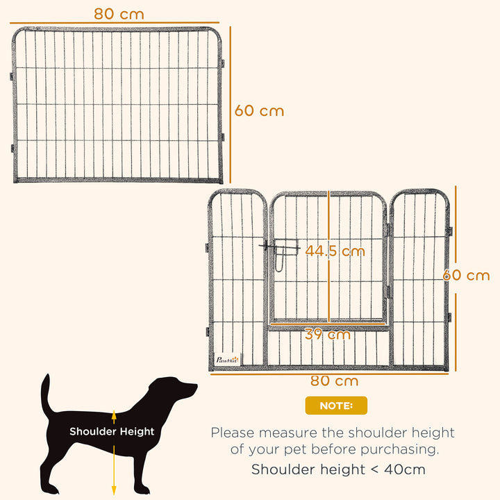 MCL 16 Panels Heavy Duty Puppy Playpen, for Small Dogs, Indoor and Outdoor Use - Grey