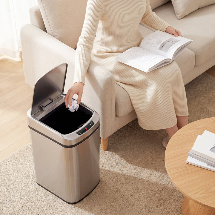 12L Sensor Bin, Automatic Touchless Motion Sensor Kitchen Bin with Fingerprint Resistant Stainless Steel