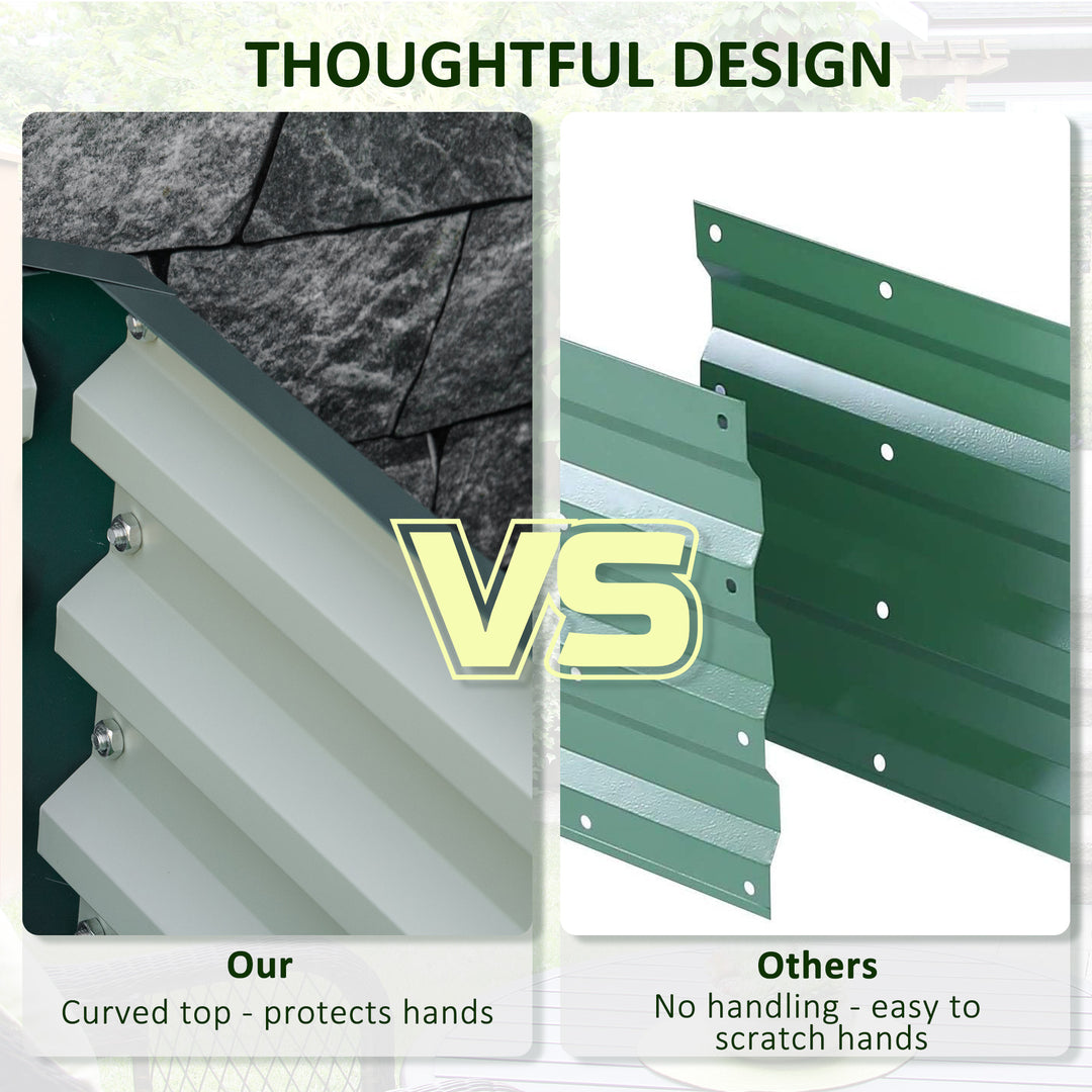 MCL Square Raised Garden Bed Box with Weatherized Steel Frame for Vegetables, Flowers, & Herbs, 120 x 120 x 30cm, Green