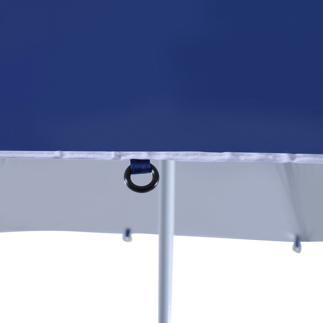 2m UV Protection Fishing Beach Umbrella Brolly Shelter w/ Side Panel Tent Blue