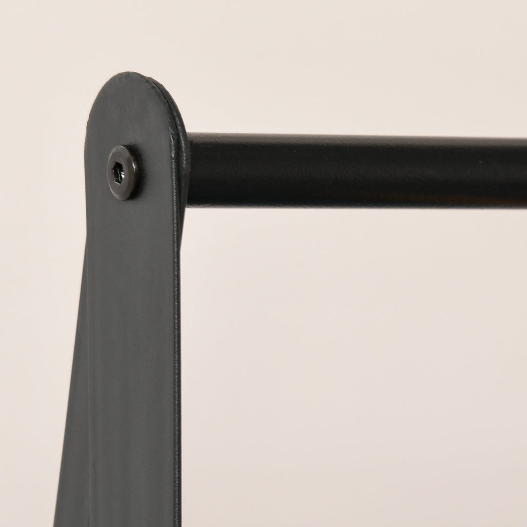 MCL Clothes Rail, Freestanding Metal Clothes Rack with 2 Tier Storage Shelves for Bedroom and Entryway, 64 x 42.5 x 149 cm, Black Frame