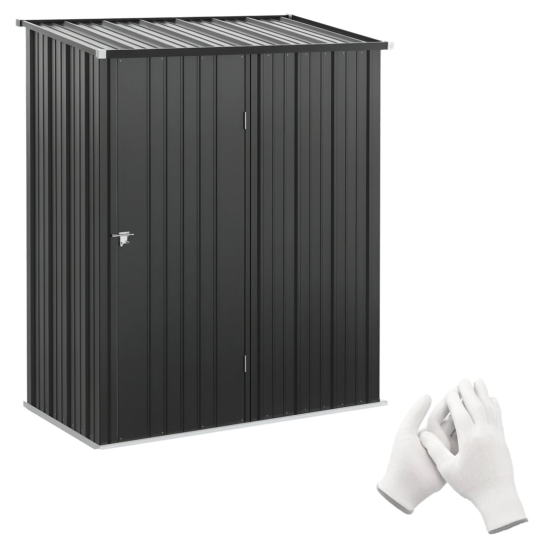 MCL 5.3 x 3.1ft Corrugated Steel Garden Shed - Black