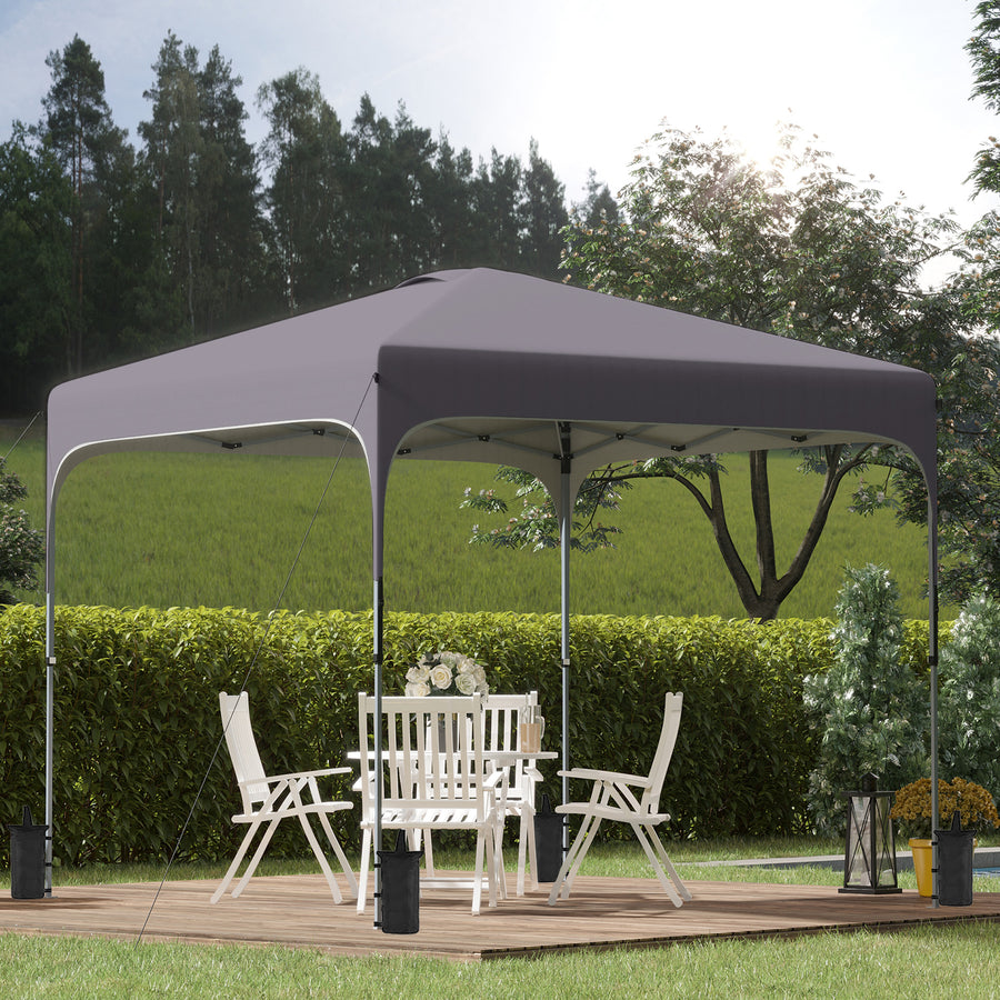 3 x 3(M) Pop Up Gazebo, UPF 50+ Foldable Canopy Tent with Wheeled Carrybag, 4 Leg Weight Bags, Height Adjustable Marquee Shelter 1 person easy setup for Outdoor Garden Patio Party, Dark Grey