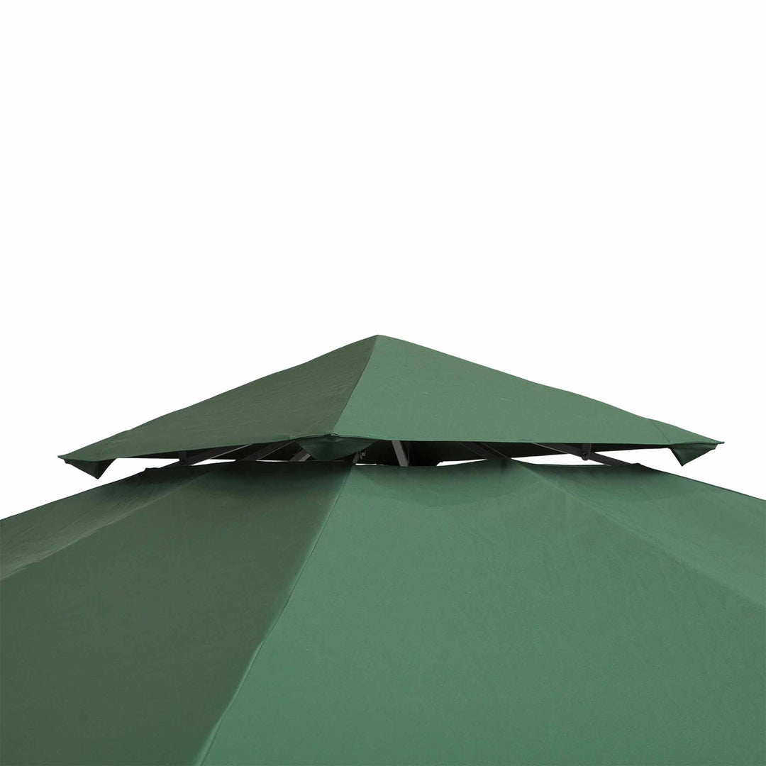 Outsunny 3 x 3 m Gazebo Top Cover Double Tier Canopy Replacement Pavilion Roof Dark Green
