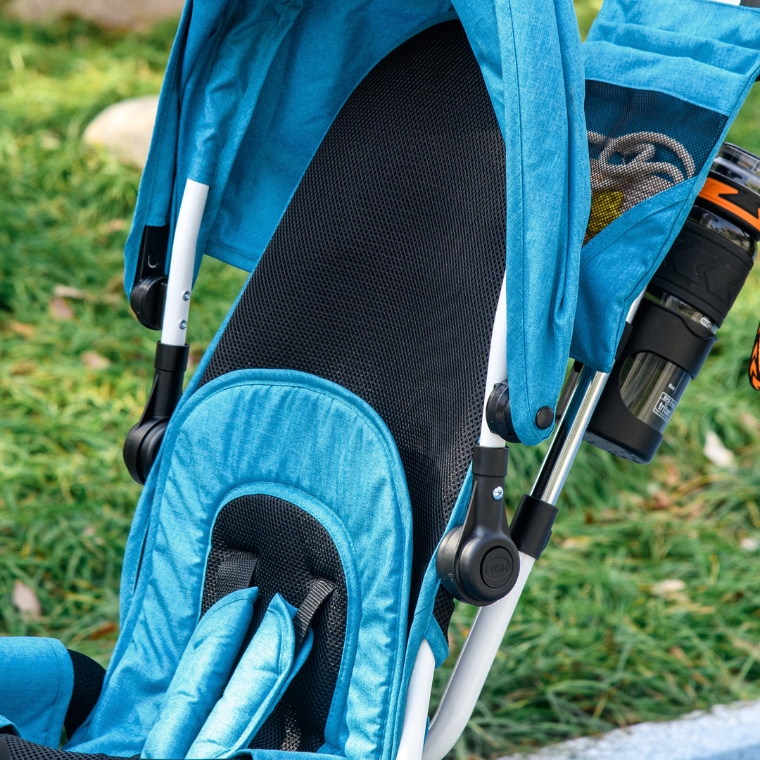 6 in 1 Kids Trike with Parent Handle, Canopy, 5-point Safety Belt, Storage, Footrest, Brake, for 1-5 Years, Blue