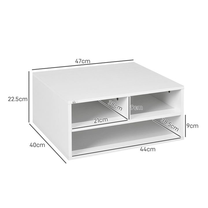 HOMCOM Three-Compartment Printer Storage Cabinet - White | Aosom UK