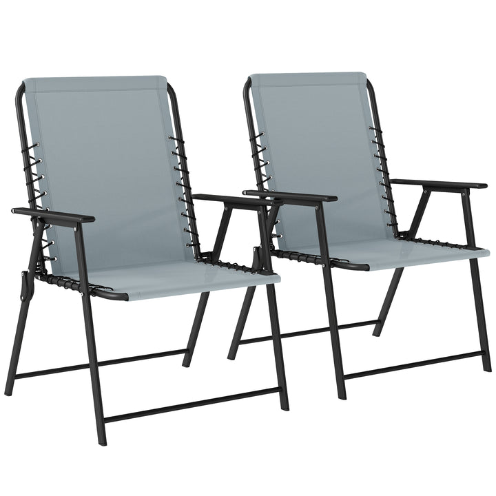 Folding Garden Chairs Set of 2, Outdoor Dining Chairs with Wide Textel