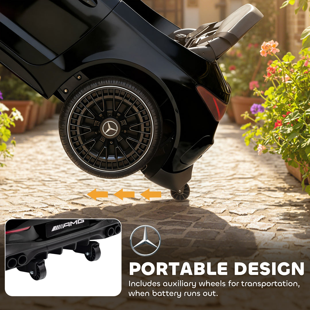 MCL Licensed Mercedes AMG Kids Electric Car, 12V Ride On Car with Dual Motors, Remote Control for 3-6 Years, Black