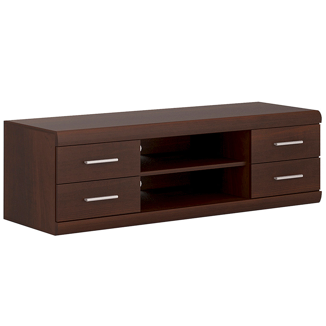 Imperial Wide 4 Drawer TV Cabinet in Dark Mahogany Melamine