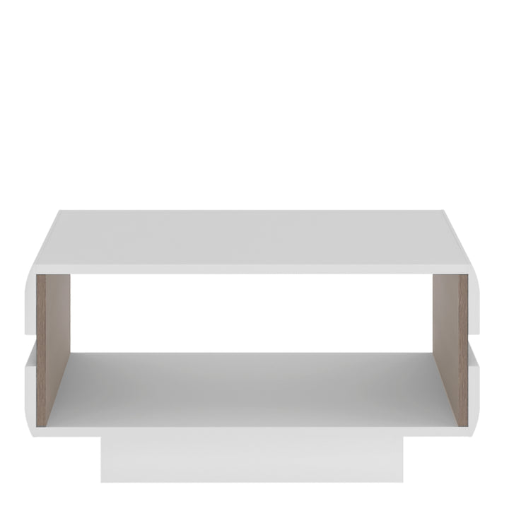 Chelsea Small Designer coffee table in White with Oak Trim