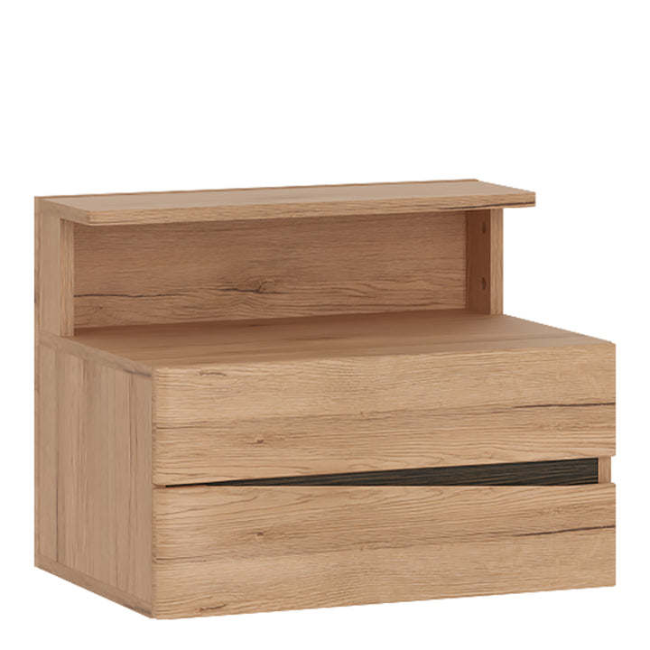 Kensington 2 Drawer Bedside Cabinet LH Drawer (wall fixing) in Oak