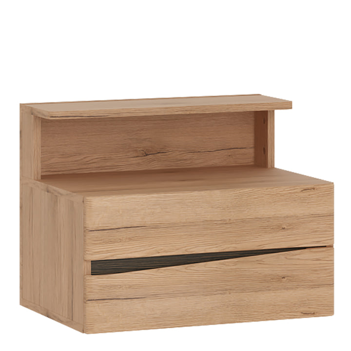 Kensington 2 Drawer Bedside Cabinet RH Drawer (wall fixing) in Oak