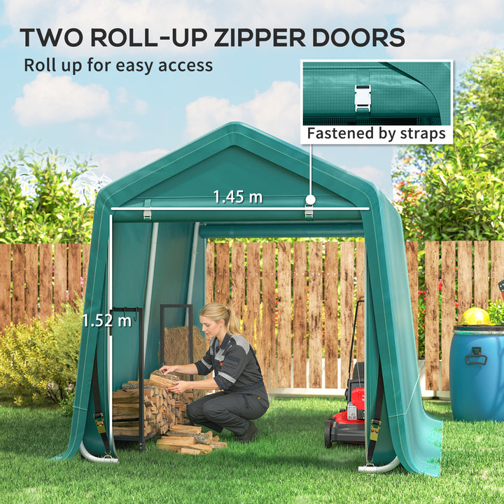 8 x 6.5 ft Outdoor Garden Storage Shed, Waterproof Bike Tent with Doub