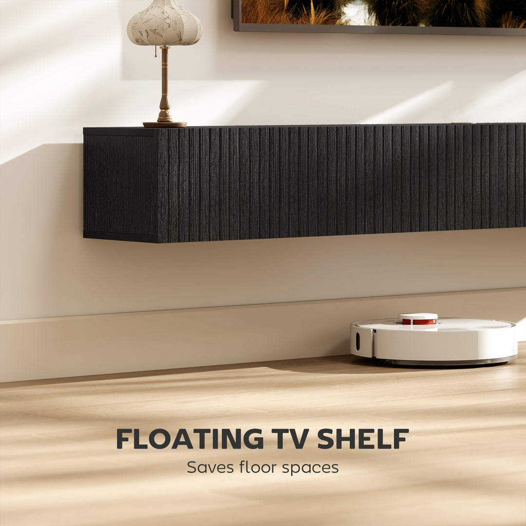 180cm Floating TV Stand, Wall Mount TV Unit with Cable Management Hole