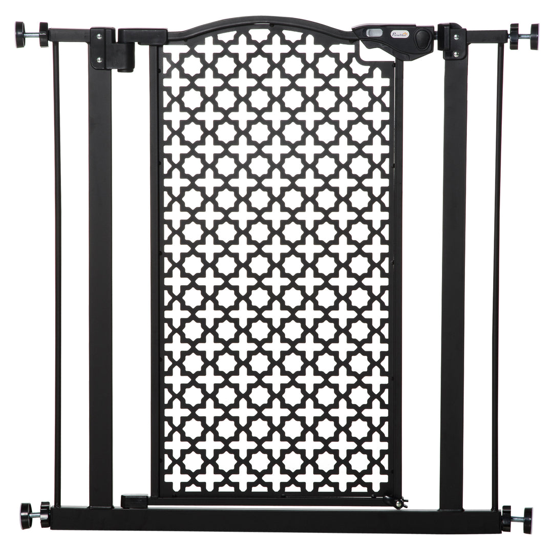 MCL 74-80 cm Pressure Fit Safety Gate for Doorways and Staircases, Dog Gate, Pet Barrier for Hallways with Auto Close, Double Locking