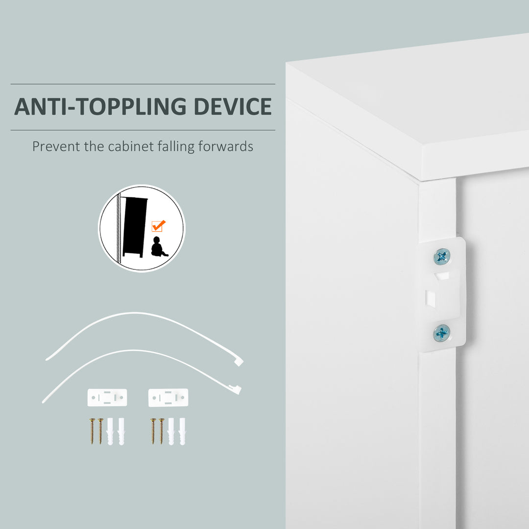 MCL High Gloss Frame Sideboard, Side Cabinet, Push-Open Design with 2 Drawer for Living Room, Bedroom, Grey